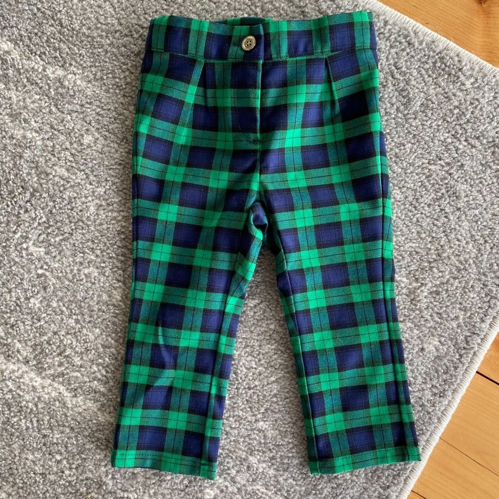 Janie and Jack Evergreen Castle Plaid Pants